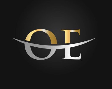 İşletme ve şirket kimliği için OE Logo Tasarımı. OE harf logo tasarım vektörü