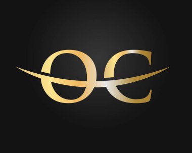 OC logo tasarımı. İlk OC harf logo tasarım vektör şablonu