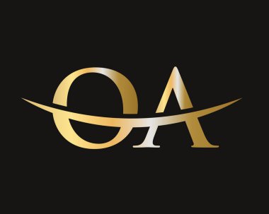 İlk OA logosu. OA harf logo tasarım vektör şablonu