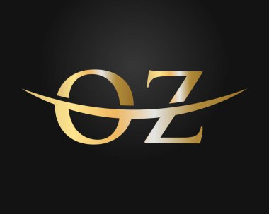 İş ve şirket kimliği için OZ Logo Tasarımı Mektubu. OZ harfi logo tasarım vektörü