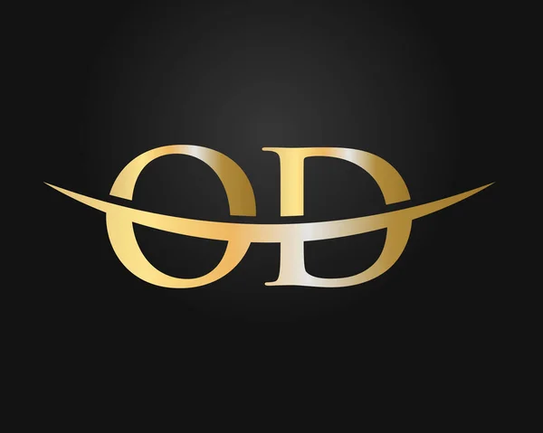 Initial Gold Letter Logo Design Logo Design Vector Template — Stock Vector