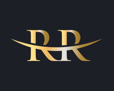 İş ve şirket kimliği için Harf RR Logo Tasarımı. RR harfi logo tasarım vektörü