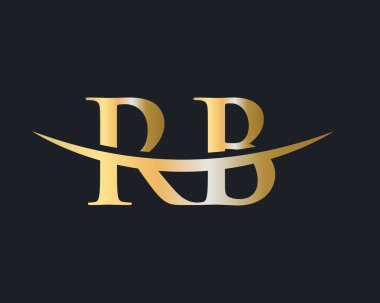 İlk Monogram Harf RB Logo Tasarım Vektörü. RB logo tasarımı