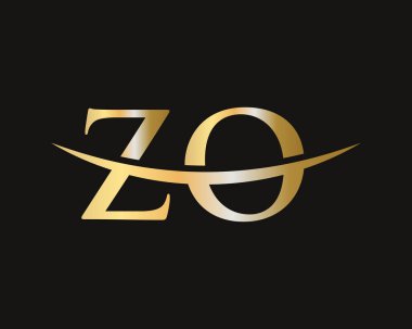 Baş Monogram Mektup ZO Logo Tasarım Vektörü. ZO logo tasarımı