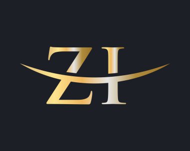 Baş Monogram ZI Logo Tasarım Vektörü. ZI logo tasarımı