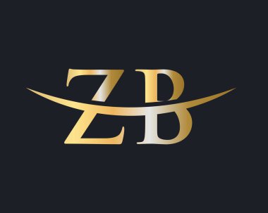 Baş Monogram Harf ZB Logo Tasarım Vektörü. ZB logo tasarımı