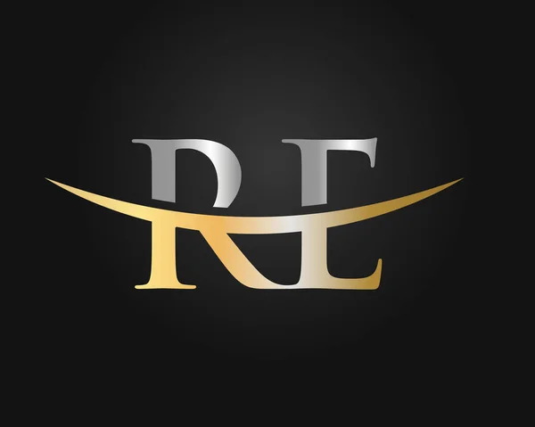 ビジネスおよび会社のアイデンティティのための手紙の再ロゴデザイン Rの文字のロゴデザインベクトル — ストックベクタ