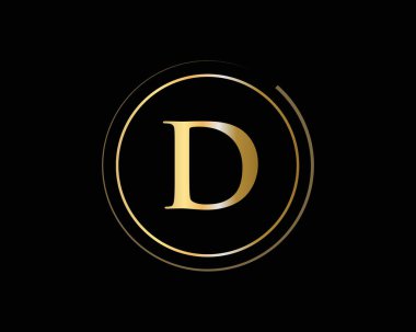 İş ve şirket kimliği için D Logosu Tasarımı. Lüks konseptli yaratıcı D harfi
