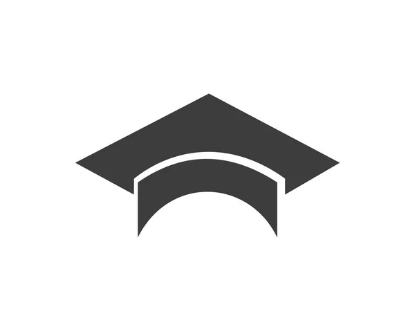 Mezuniyet Logosu Mezuniyet Şapkası Ikonu Eğitim Şapkası Simgesi Vektörü — Stok Vektör