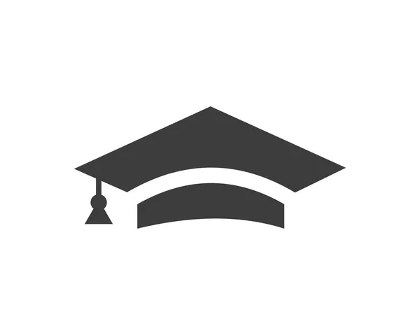 Mezuniyet Logosu Mezuniyet Şapkası Ikonu Eğitim Şapkası Simgesi Vektörü — Stok Vektör