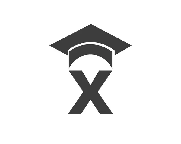 Logotipo Educación Con Concepto Sombrero Carta Logotipo Graduación Con Carta — Vector de stock