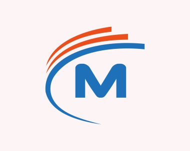 Modern M logosu tasarımı. M harfi logo tasarımı iş, inşaat, teknoloji ve emlak konsepti
