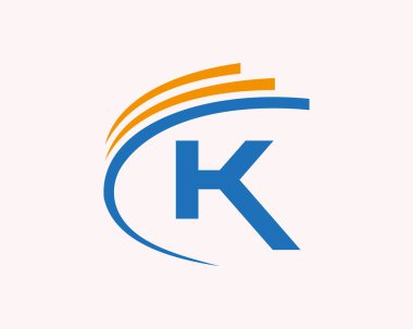 Baş harfi K logosu. K harfi logo tasarımı iş, inşaat ve emlak kavramı