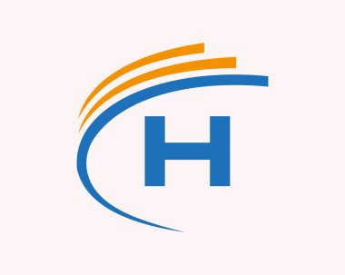 İlk H logosu tasarımı. H harfi logo tasarımı iş, inşaat, teknoloji ve emlak kavramı
