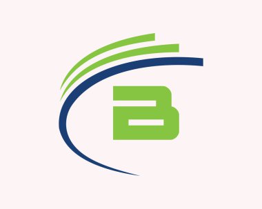 Baş harfi B logosu. B harfi logo tasarımı iş, inşaat ve emlak konsepti