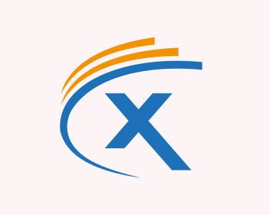 Modern X logosu. İş, inşaat ve emlak konsepti için X harfli logo tasarımı
