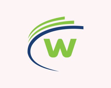 W logosu tasarımı. W harfi logo tasarımı iş, inşaat, teknoloji ve emlak konsepti