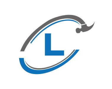 L harfi vektörlü ev onarım logosu. L harfi onarım kavramlı Ev Yapımı Logosu.