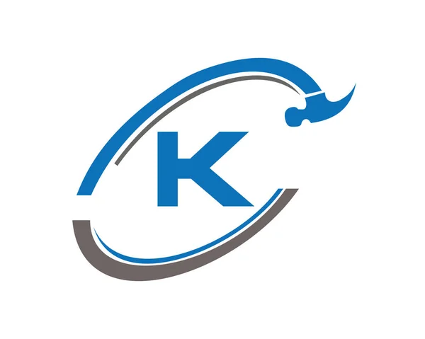 K文字ベクトルでホーム修復ロゴ K文字の修復コンセプトとホーム建設ロゴ — ストックベクタ
