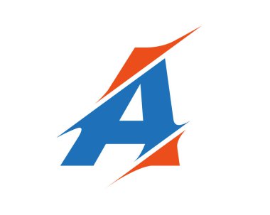 İlk monogram harfi A logo tasarım vektörü. Dilimlenmiş bir mektup logosu. Slash kavramlı Modern A harfi logosu