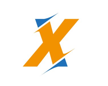 X dilimlenmiş harf logosu. Slash konseptli modern X harfi logosu. İlk monogram harfi X logo tasarım Vektörü.