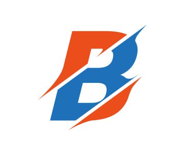 Slash konseptli modern B harfi logosu. Baş harfin B logosu tasarım Vektörü. B dilimlenmiş harf logosu.