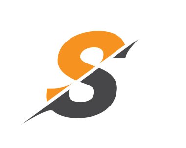 S harfi logo tasarım vektörü. S dilimlenmiş harf logosu. Slash kavramlı S harfi logosu.