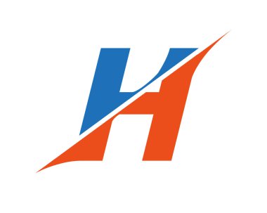 Baş harfleri H logosu tasarım Vektörü. H dilimlenmiş harf logosu. Slash kavramlı modern H harfi logosu.
