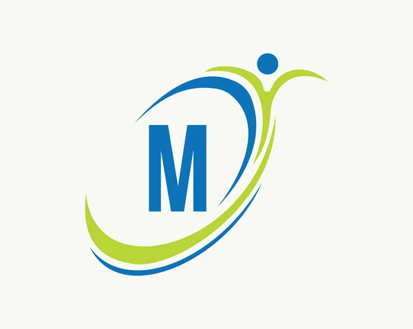 Projekt Logo Fitness Bio Ikona Zdrowia Projekt Logo Medycznego Koncepcją — Wektor stockowy