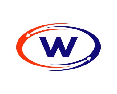 W harfi konseptli teknoloji logosu tasarımı. W Harfi Teknoloji logosu