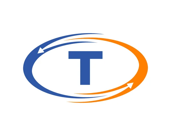T文字をコンセプトにしたテクノロジーロゴデザイン Tレター技術ロゴ — ストックベクタ