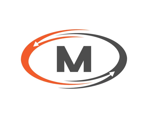 采用M字母概念进行技术标识设计 M字母技术标志 — 图库矢量图片