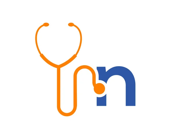 Logo Sanitario Con Lettera Concetto Stetoscopio Logo Lettera Concetto Logotipo — Vettoriale Stock