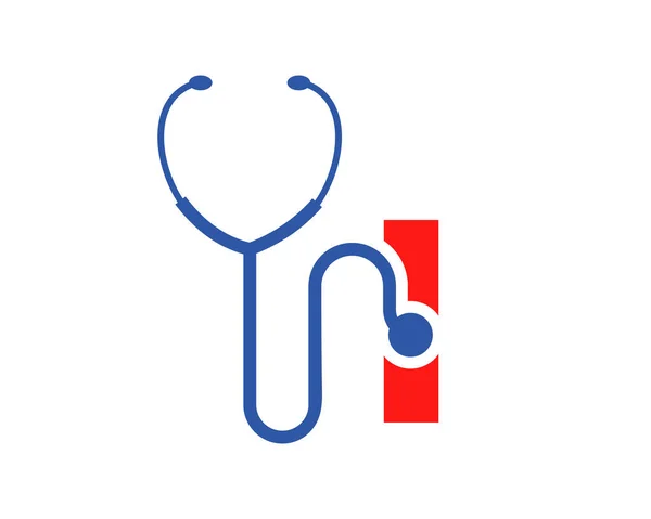 Logo Des Soins Santé Avec Lettre Concept Stéthoscope Logo Lettre — Image vectorielle