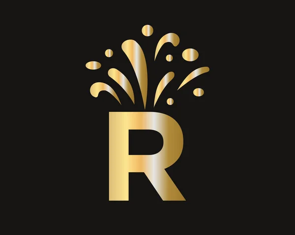 优雅的R标志奢华和庆祝的概念 带有豪华概念的R字母首字母标识 — 图库矢量图片