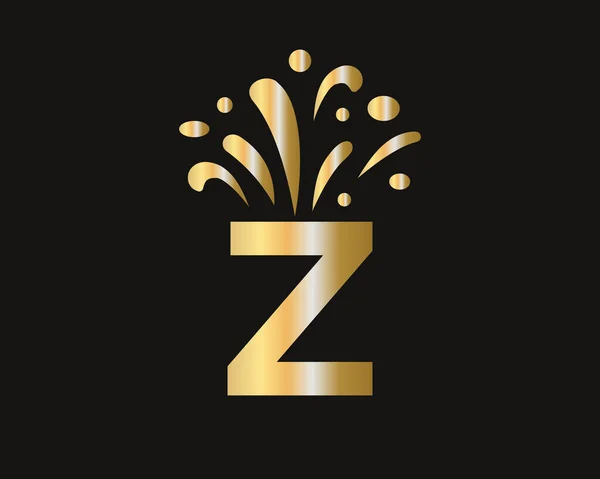带有豪华概念的Z字母标识 雅致的Z标志奢华和庆祝概念 — 图库矢量图片