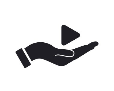 El oyunu logosu tasarımı. El konsept vektörüyle logo oyna. El ve Çal logo tasarımı