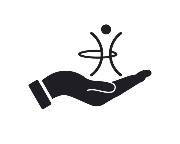 Diseño Del Logotipo Hand Fitness Logo Fitness Con Vector Concepto — Vector de stock