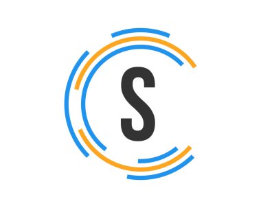 S harfi konseptli teknoloji logosu tasarımı. S Harfi Teknoloji logosu