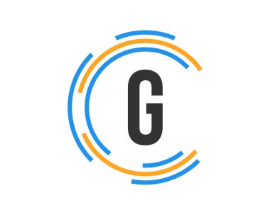 G harfi konseptli teknoloji logosu tasarımı. G Harfi teknoloji logosu