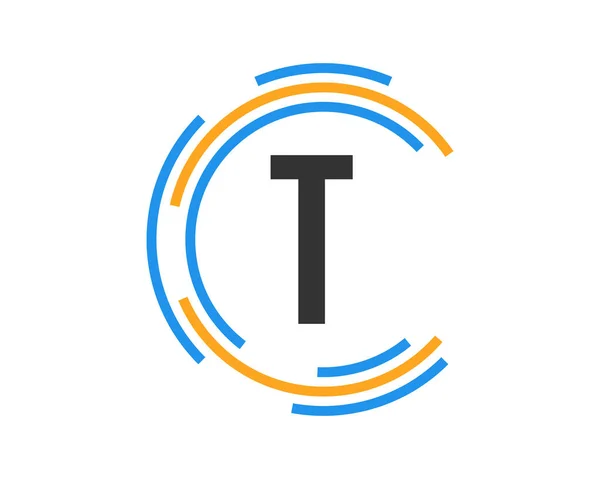 Diseño Del Logotipo Tecnología Con Concepto Letra Letra Tecnología Logo — Vector de stock