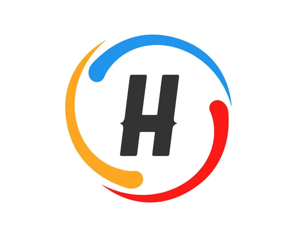Harfi Konseptli Teknoloji Logosu Tasarımı Harfi Teknoloji Logosu — Stok Vektör