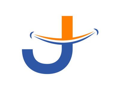 J harfi konseptiyle gülümse. Baş harf J Happy logosu. J harfi gülümseme logosu kavramı