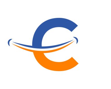 C harfi konseptiyle gülümse. İlk harf C Happy logosu. C harfi. Gülümse logosu kavramı.