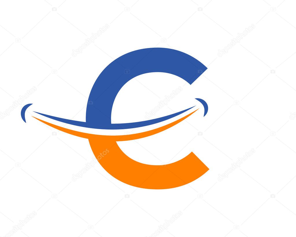 Smile logo with C letter concept. Initial Letter C Happy logo. Letter C Smile logo concept