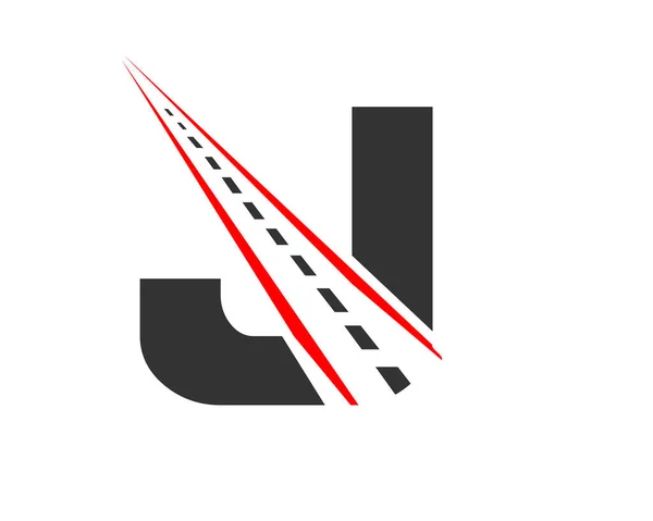 Транспортний Логотип Концепцією Літери Літера Дизайн Логотипу Road — стоковий вектор