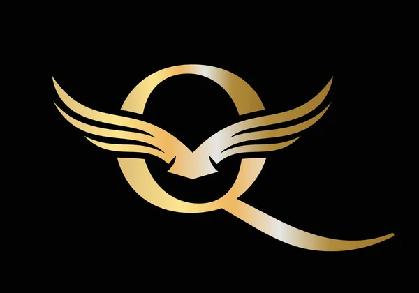 Σχεδιασμός Λογότυπου Wing Letter Αρχικό Λογότυπο Ιπτάμενης Πτέρυγας Λογότυπο Και — Διανυσματικό Αρχείο