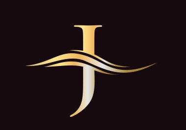 Su dalgası konseptli J harfi logo tasarımı. Modern modaya uygun J harfi logo tasarımı. Lüks markalaşma için J logosu