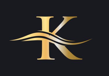 K logo şablonu. Lüks konseptli K harfi. İş ve şirket kimliği için modern K Logosu Tasarımı