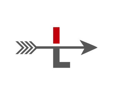Finansal logo ve L harfi yukarı ok konsepti. Başlangıç L harfi finansal pazarlama, işletme ve yönetim logosu